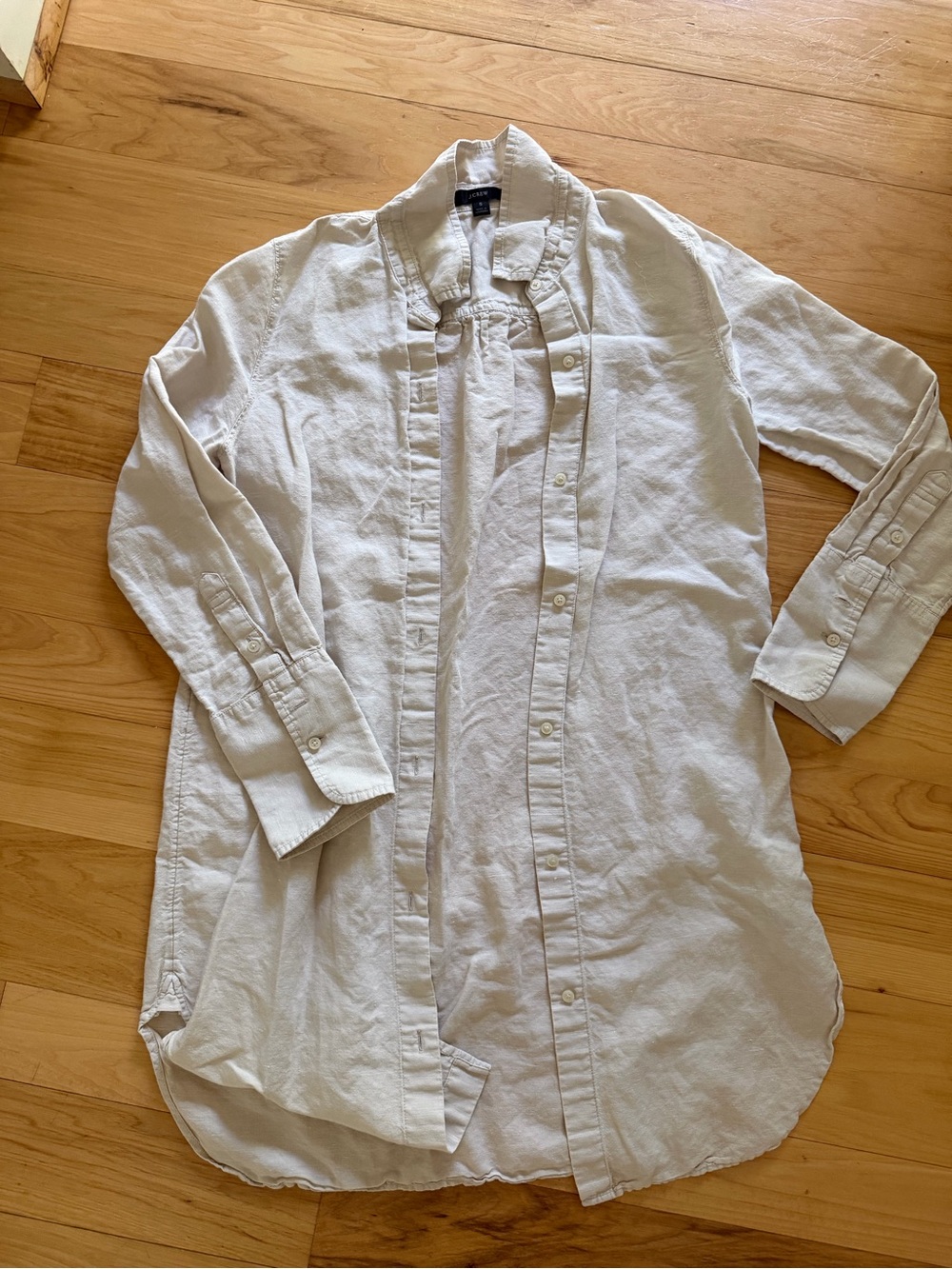J. Crew Sheer Flax Relaxed-fit beach shirt in linen-cotton blend